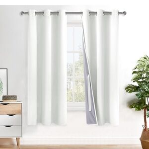 NIP - 100% Blackout Curtains - 2 Panels - 38W x 63L - Ivory